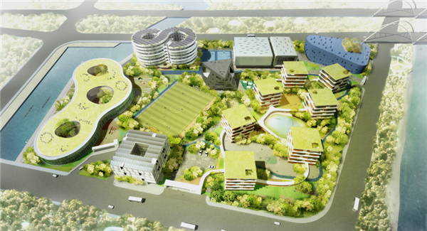 项目概况:认证目标——绿色建筑三星建筑设计标识和运行标识  总建筑